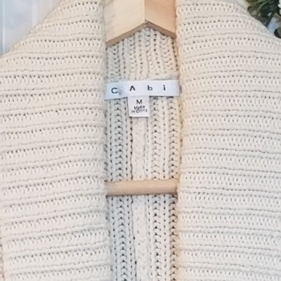 EUC Cream Shawl Collar Single Button Sweater Vest Style #869 - Picture 4 of 6